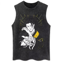 Jujutsu Kaisen Gym Vest Acid Washed Sleeveless Shirt 4