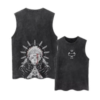 Jujutsu Kaisen Gym Vest Acid Washed Sleeveless Shirt 7