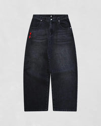 Saturo Baggy Jeans Men Embroidery Black Wide Leg Denim Pants 5