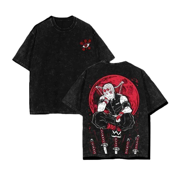 Demon Slayer Acid Washed T-shirt Oversized T-shirt
